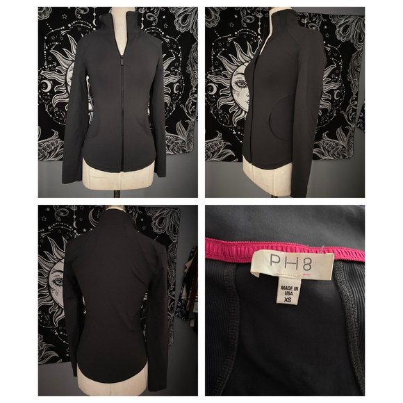 PH8 workout fitted full zip jacket front pockets XS - Picture 1 of 6